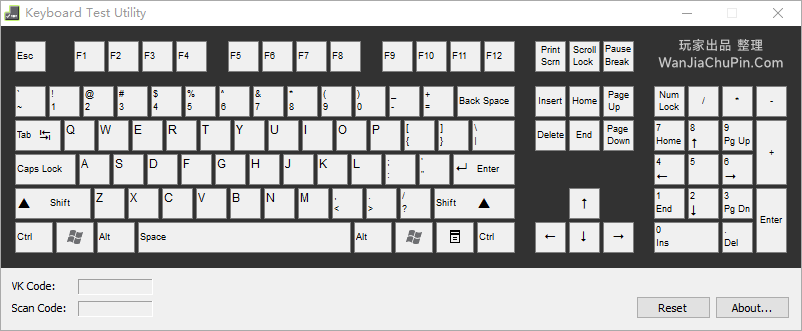 键盘按键测试软件(Keyboard Test Utility)软件界面